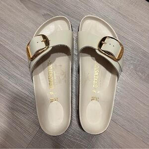 Birkenstock Madrid Big Buckle Natural Leather Patent Sandals
